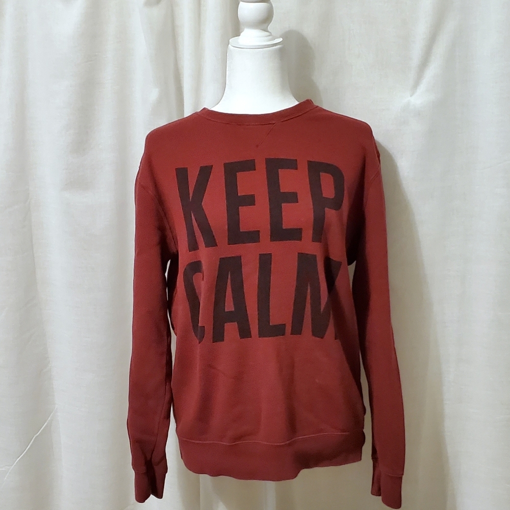 21Men "Keep Calm" washed brick red sweatshirt